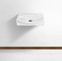 American Imaginations 16.5-in. W Wall Mount White Bathroom Vessel Sink Set For 1 Hole Right Faucet AI-22471