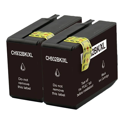 L-ink Pack de 2 Cartouches à Jet d'encres Noir Compatible 932XL (CN053AN)
