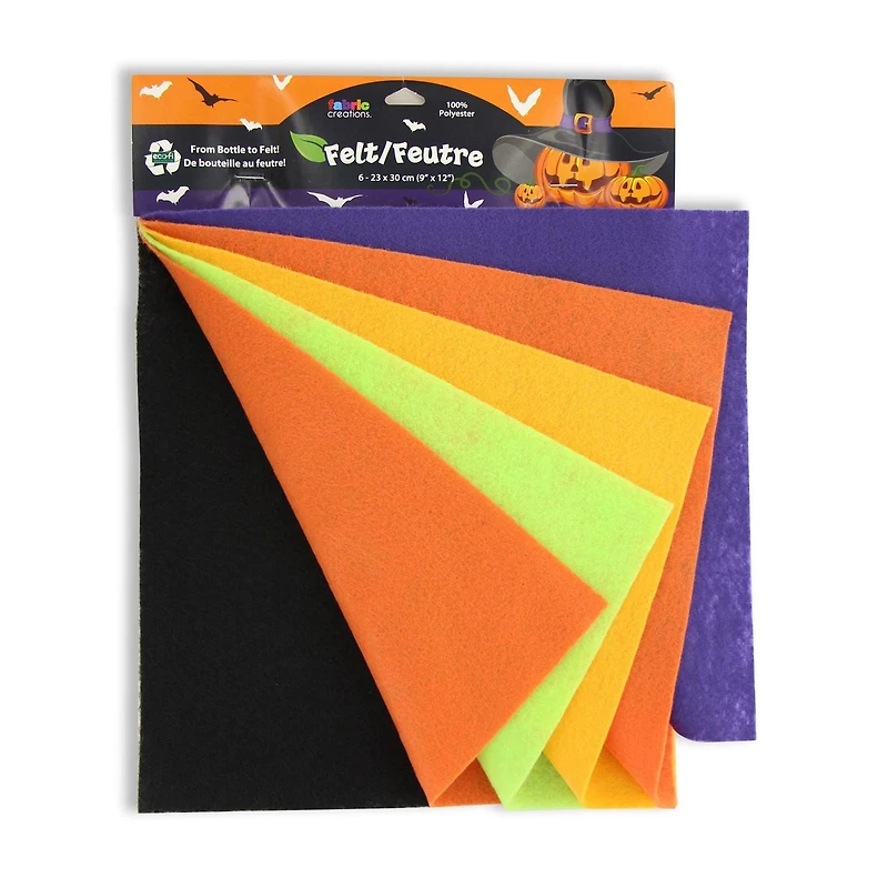 FABRIC CREATIONS Rainbow ClassicFelt™ Carrés lot de 10 - noir et blanc - 9" x 12" (23 cm x 30 cm)