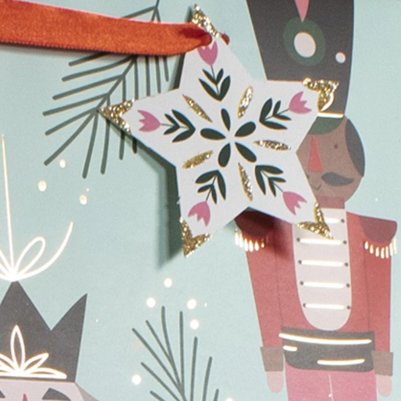 Holiday Time Large Nutcracker Christmas Gift Bag