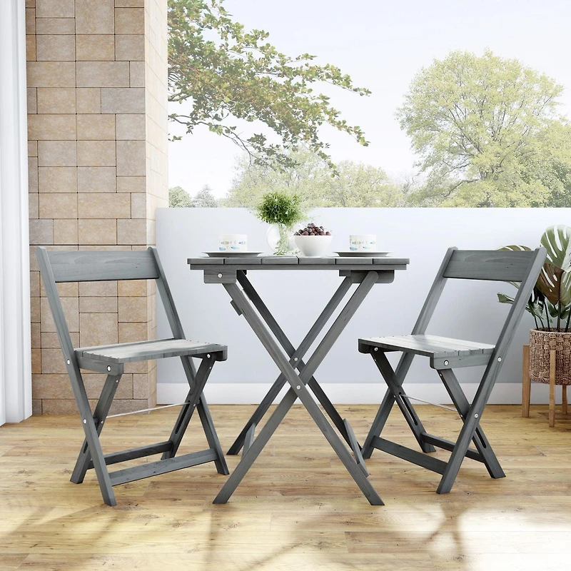 Holden Grey Three-Piece Square Table Set