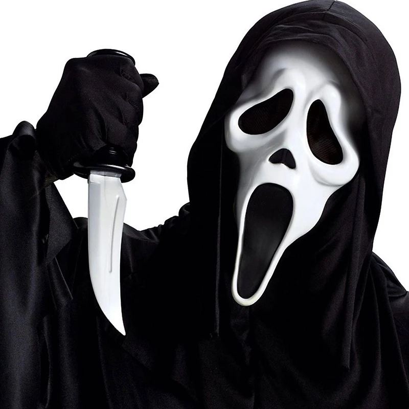 Adult  Ghost Face Plastic Mask Halloween Costume Accessory