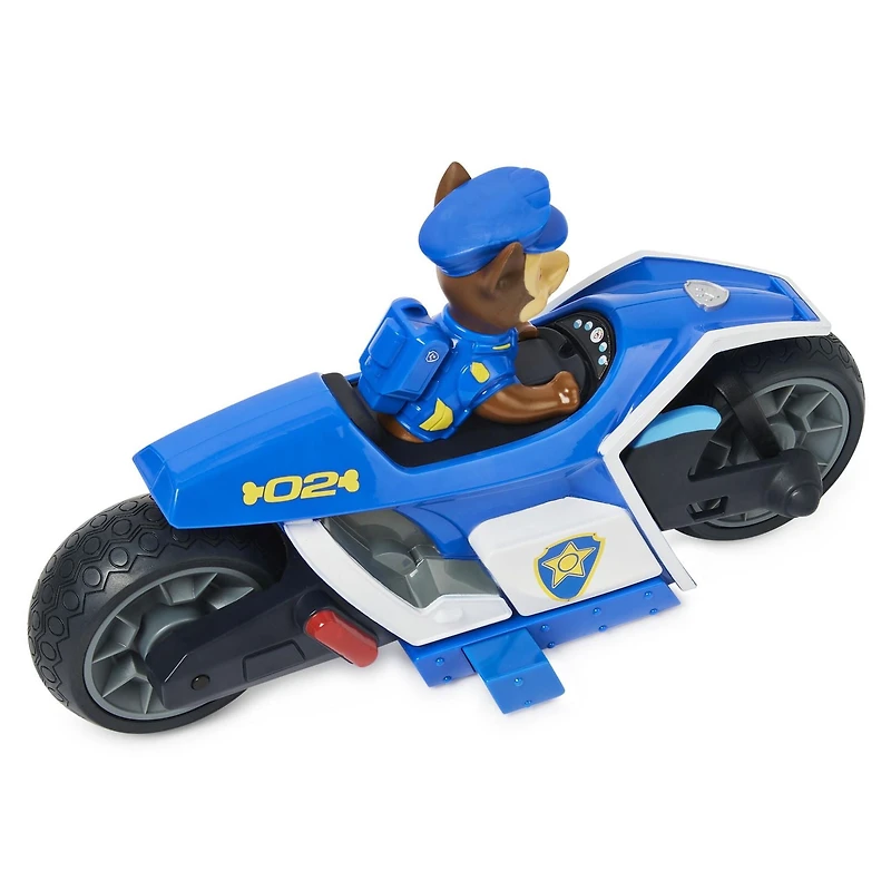 PAW Patrol, Chase RC Motorcycle, moto radiocommandée du film, véhicules radiocommandés pour les enfants à partir de 3 ans