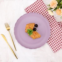 Mainstays Polypropylene Scalloped Round Plate, Purple