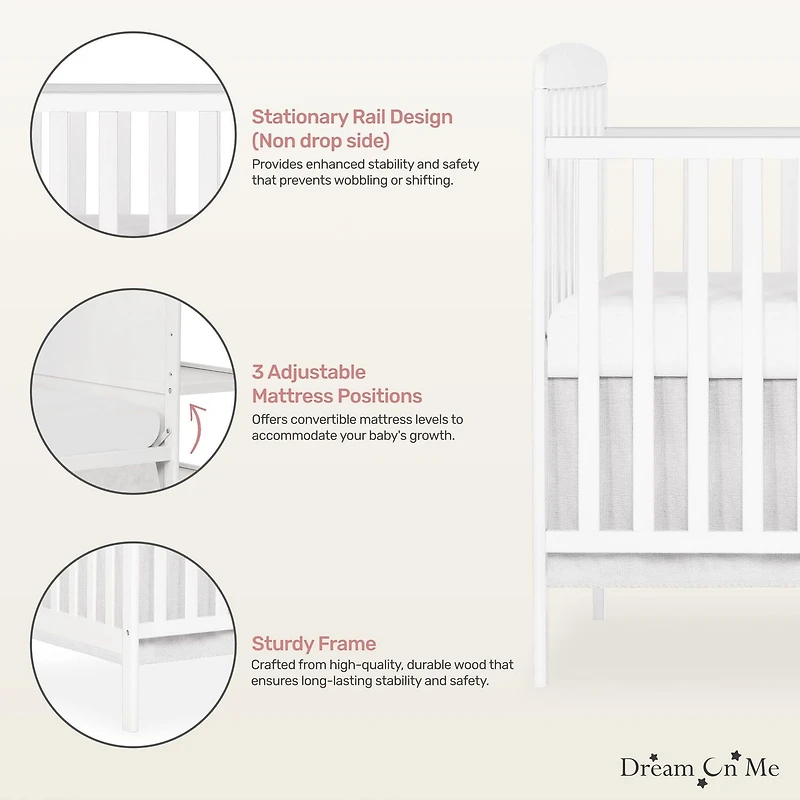 Dream On Me Anna 4 in 1 Full Size Crib and Changing Table Combo, Model #678
