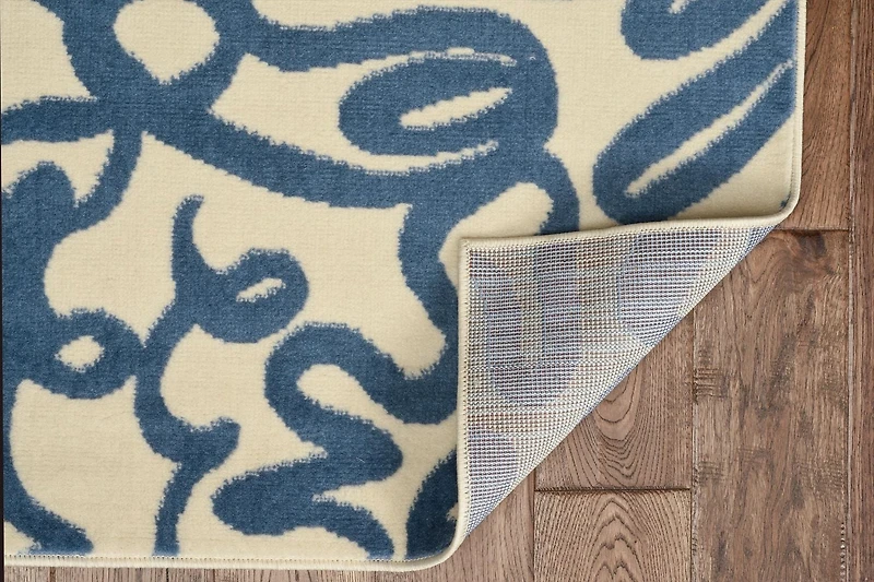 Capri Sasha Cream & Blue 4' 3" x 7' 3" Area Rug