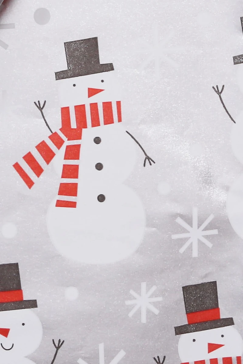 Papier d'emballage de Noël argenté et rouge Holiday Time, 30 pieds carrés 30IN FL SNMN WRAP - FRENCH