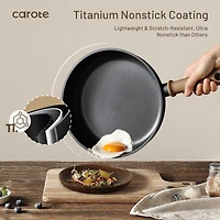Carote Titanium Nonstick Pots and Pans Set, Carote Titanium Nonstick Pots and Pans Set, 15 Pieces Kitchen Induction Cookware Set with Silicone Tools and Pan Protector, Dishwasher Safe, Black