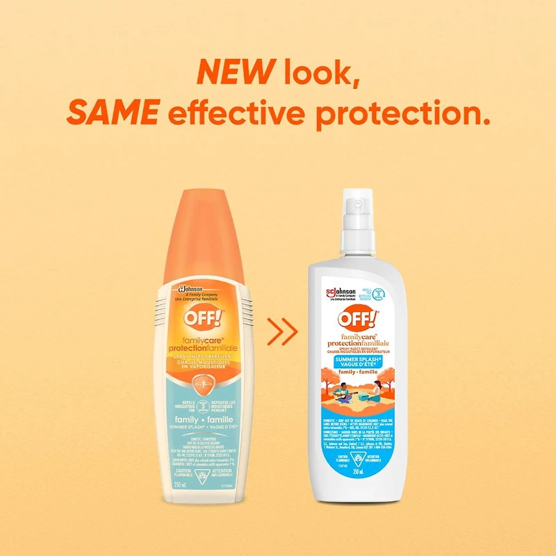OFF! FamilyCare Insect Repellent, Bug Spray for up to 3 Hours of Protection, Summer Scent, 250mL​