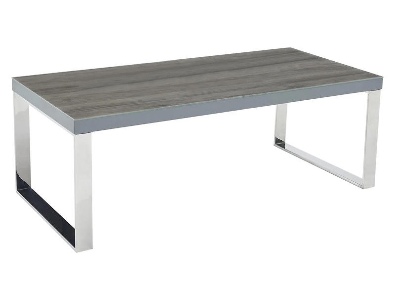 Topline Home Furnishings Table basse en acier inoxydable