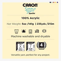 Caron® Simply Soft® Speckle™ Yarn, Acrylic #4 Medium, 5oz/141g, 235 Yards
