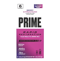 Prime Rapid Rehydration Stick Pack, Berry Citrus Rush, 6 Count Box