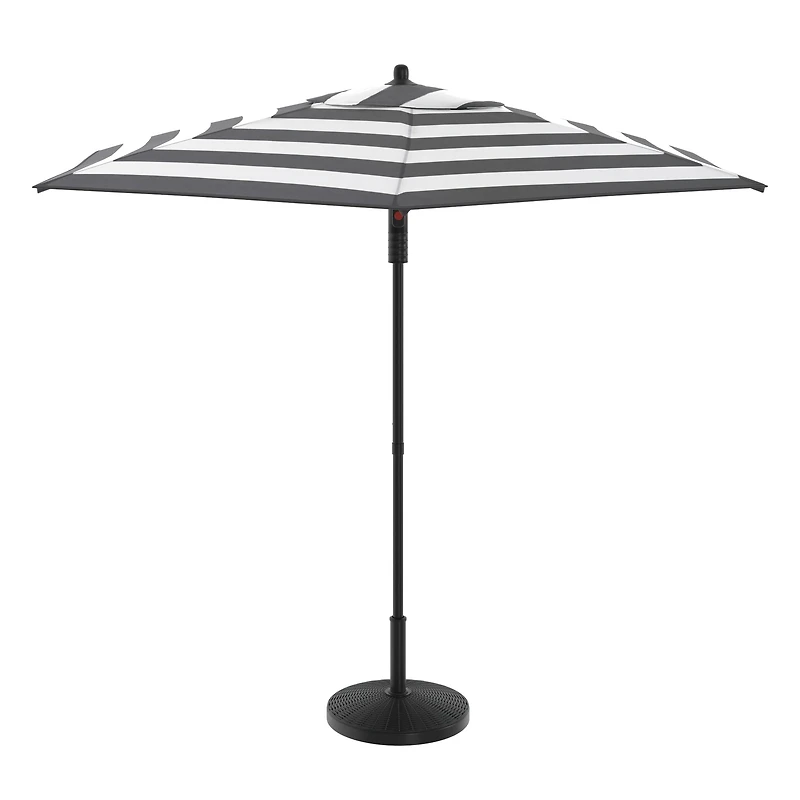 HOMETRENDS 7.5 ft. Round Push-Up Market Patio Umbrella, Fade-resistant fabric