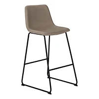 Monarch Specialties Chaise De Bureau, Hauteur Bar, Debout, Bureau, Travail, Pu D'aspect Cuir, Métal, Brun, Noir, Contemporain, Moderne