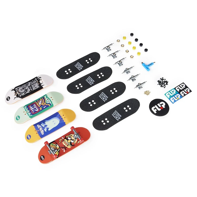 Tech Deck, Ultra DLX Fingerboard 4-Pack, Flip Skateboards, Collectible and Customizable Mini Skateboards