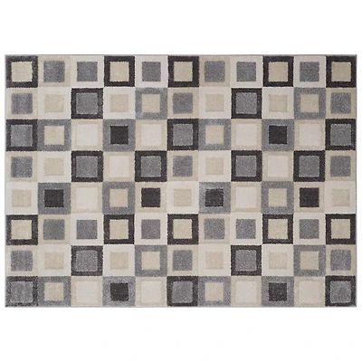 hometrends Earth Tones Geometric Synthetic Area Rug, 5'3" x 7', durable