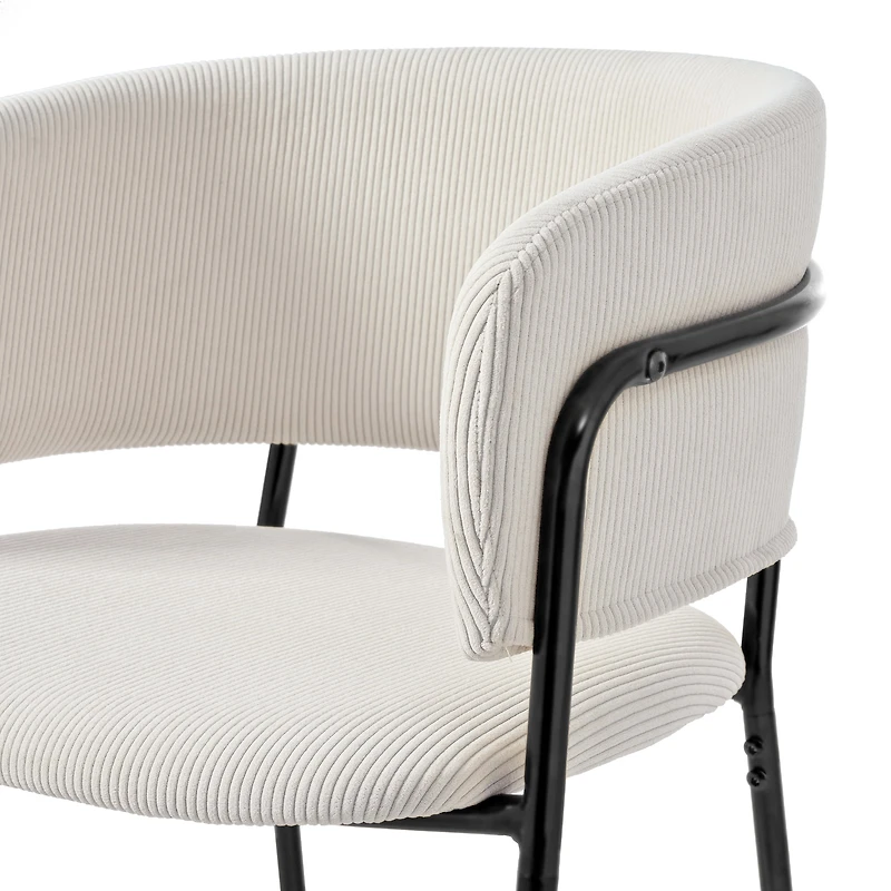 Noble House HORIZON Modern Side Chair with Angled Legs Adjustable Feet(Beige)