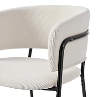 Noble House HORIZON Modern Side Chair with Angled Legs Adjustable Feet(Beige)