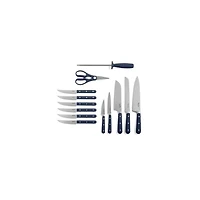 Martha Stewart 14 Piece Cutlery Set with Acacia Wood Block, Black
