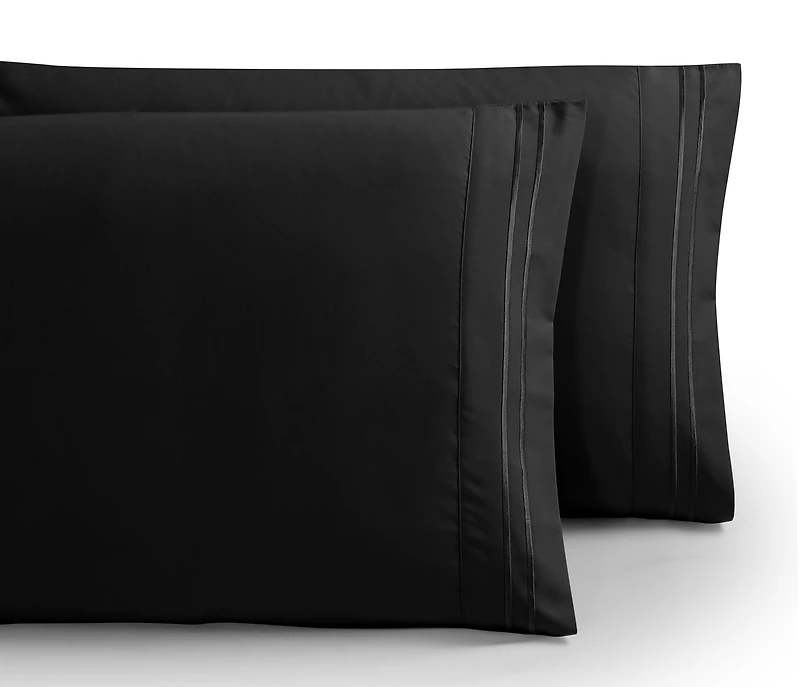 Ensemble de draps en microfibre solide 4 pièces