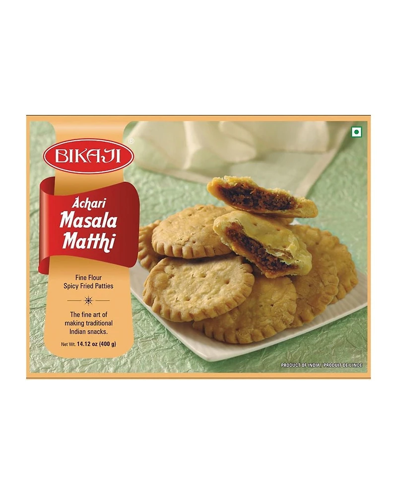 Bikaji Achari Masala Matthi Fine Flour Spicy Fried Patties, 400 g