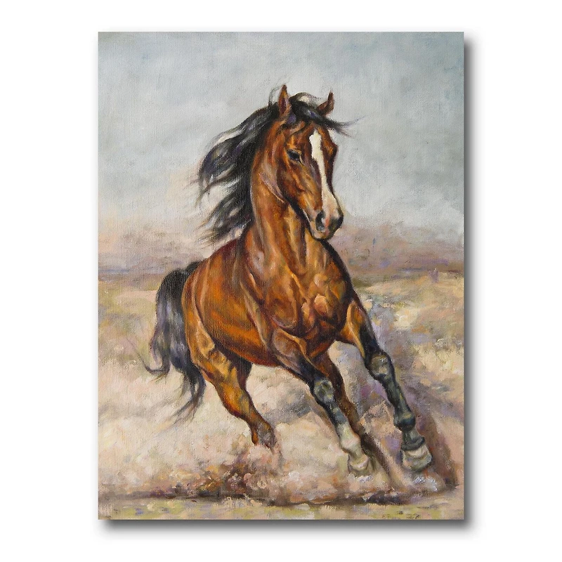 Designart Peinture d'un cheval dans la course Art mural sur toile