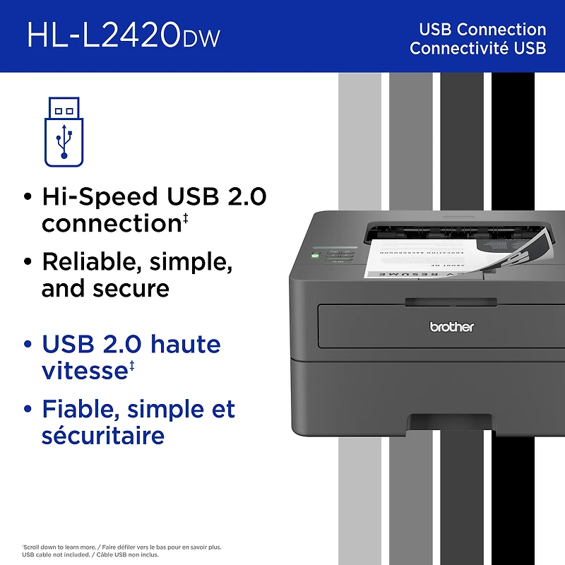 Brother Wireless HL-L2420DW Compact Monochrome Laser Printer, Duplex and Mobile Printing, Refresh Subscription Eligible