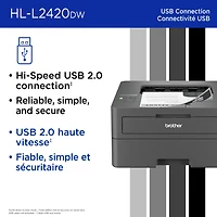 Brother Wireless HL-L2420DW Compact Monochrome Laser Printer, Duplex and Mobile Printing, Refresh Subscription Eligible
