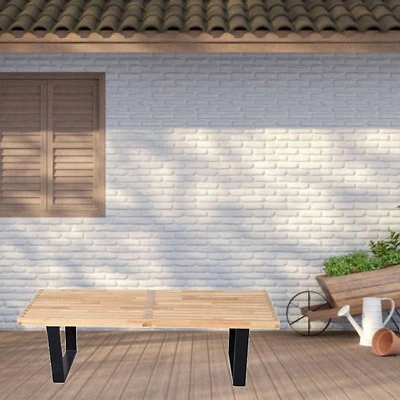 Percy Bench in Natural, Natural Bench, Manufactured Wood Bench, Natural Line Bench, Natural Wood Bench, Patio Bench, Entryway Bench 60"