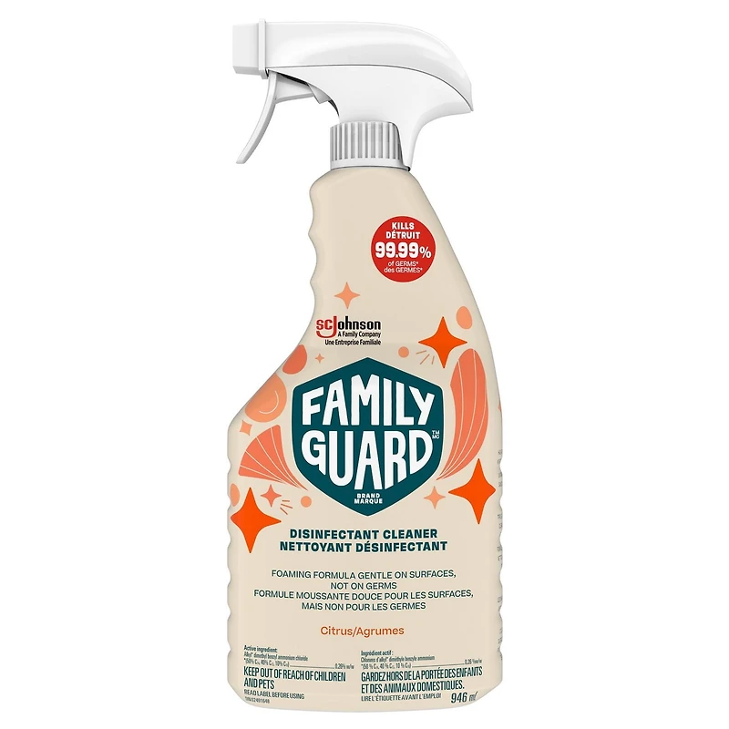 Family Guard™ Disinfectant All Purpose Cleaner, Kills 99.99% of Germs, Citrus Scent, 946mL