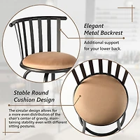 Ensemble de 3 tabourets de bar compacts et ajustables Homy Casa pour petits espaces, chaise pivotante avec coussin beige et structure en métal