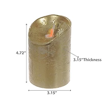 Bougie Led Scintillante En Cire (Dorée) - Lot De 2