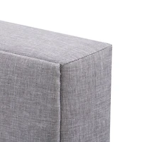 CorLiving Bellevue Adult Twin Upholstered Bed Frame with Wide-Rectangle Tufted Headboard and Slats - No Box Spring Required
