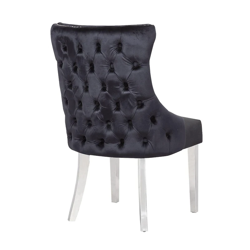 PLATA IMPORT- STONEFORT  DINING CHAIR  IN BLACK - STEEL LEGS