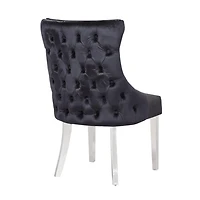 PLATA IMPORT- STONEFORT  DINING CHAIR  IN BLACK - STEEL LEGS