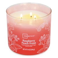 Mainstays 3-Wick Textured Wrapped Raspberry Peach Frose Scented Candle, 14 oz, MAINSTAYS PL MS 14OZ RASPBERRY