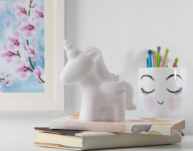 Merkury Innovations Mini lampe d'ambiance LED à changement de couleur licorne