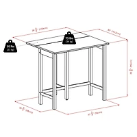 Winsome- Lynnwood 3PC table haute à rabat & tabourets de selle