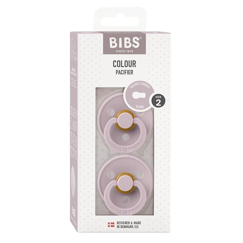 BIBS Pacifiers | Natural Rubber Baby Pacifier | Set of 2 BPA-Free Soothers | Made in Denmark | Size 6-18 Months