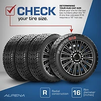 Alpena 16" Le Mans Wheel Covers, Silver, set of 4