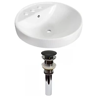 American Imaginations AI-31145 18.25 pouces W Drop dans le récipient blanc pour 3H4-in. Centre de forage