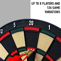 Harrows Electro 3 Soft‑Tip Electronic Dartboard – Indoor Game, Auto‑Scoring, 26 Games/185 Variations, 6 Soft‑Tip Darts, Up to 8 Players.