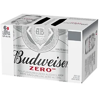 Budweiser Zero Non-Alcoholic Beer 6x355ml Cans, 0.0% Fully Brewed Non-Alcoholic Beer