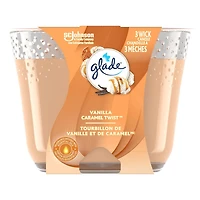 Glade® Scented Candle Air Freshener, Vanilla Caramel Twist, 3-Wick Candle