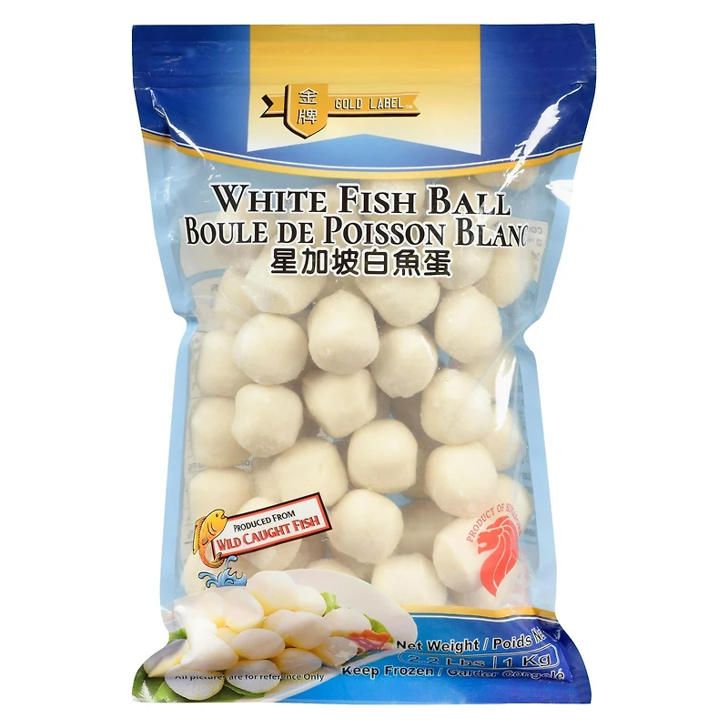 Gold Label White Fish Ball, Frozen, 1 kg, 1 kg