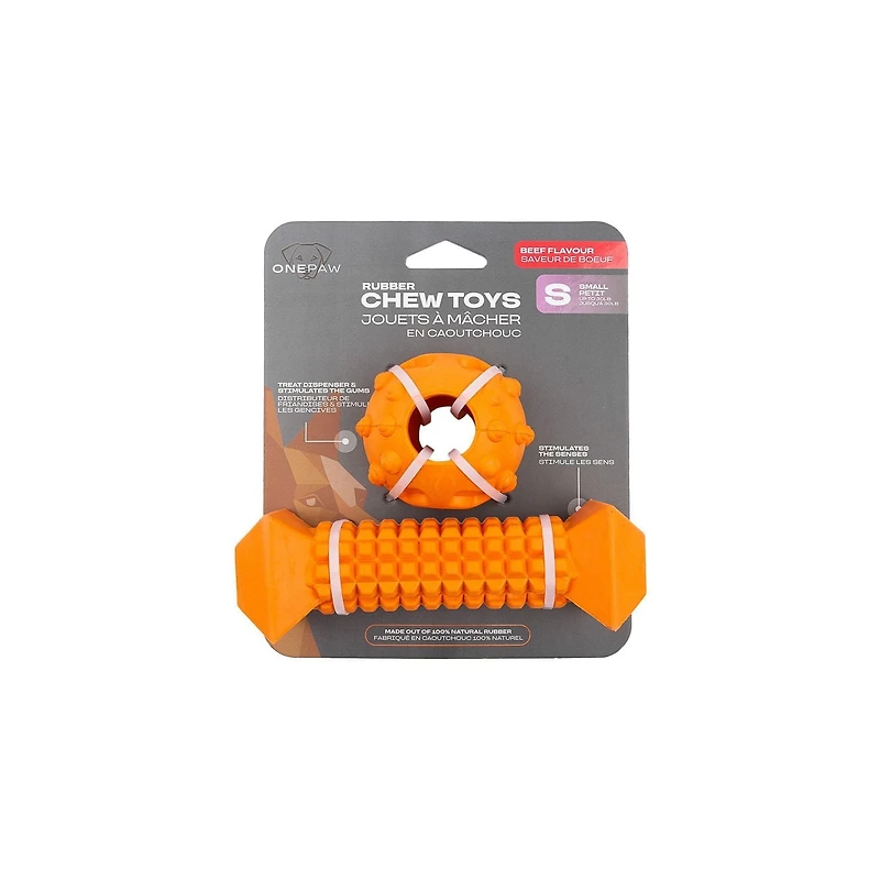 One Paw, 2 Pack Rubber Chew Dog Toy, Small, Treat Dispenser, Chew for Dog Toy