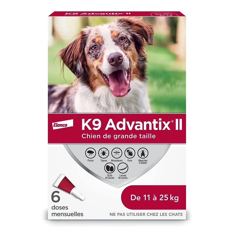 K9 Advantix II Flea and Tick Treatment for Large Dogs (6 doses)