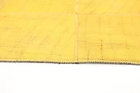 ECARPETGALLERY 5'0" x 8'0" Contemporary Cowhide Patchwork Handmade Area Rug for Living Room, Dining Room and Bedroom in Yellow