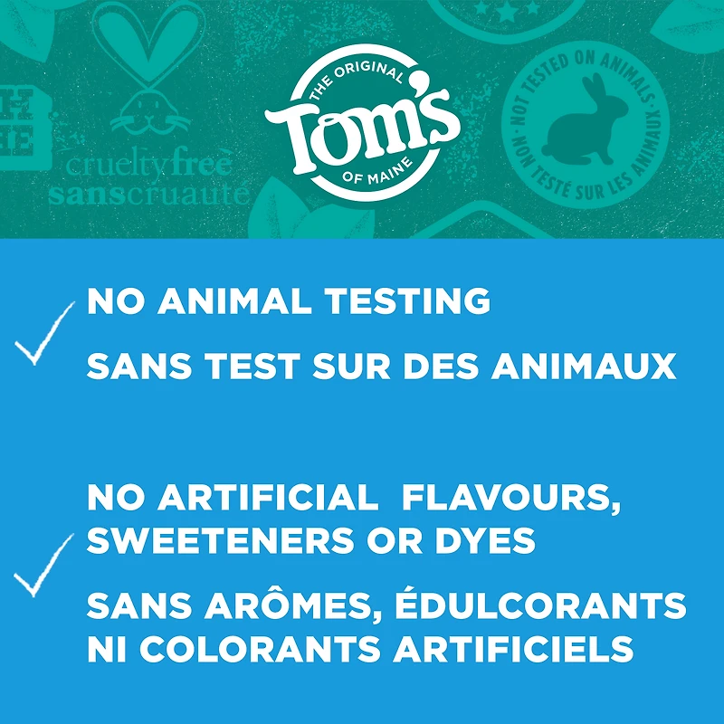Tom’s of Maine Simply White Dentifrice sans Fluorure, Menthe Poivrée, 85 ml