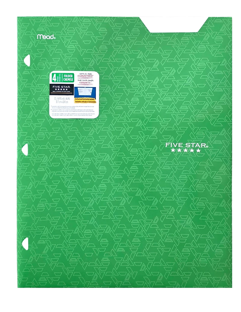 Porte-document à 4 pochettes Five Star vert